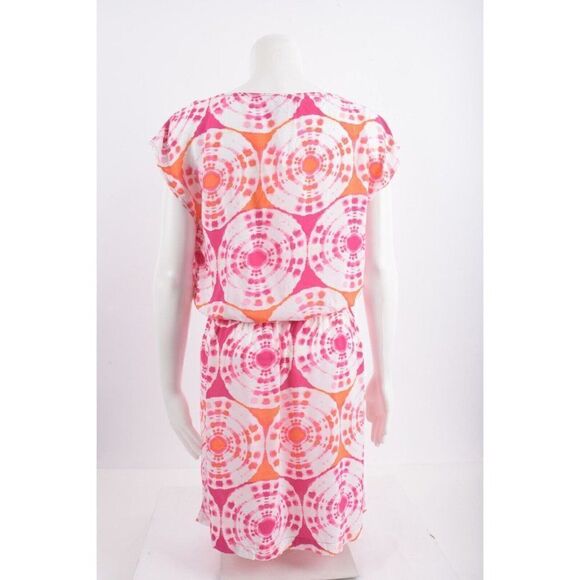 Banana Republic Womens Dress Swim Cover-Up M Pink White Tie Dye Geometric NWT - Picture 5 of 6